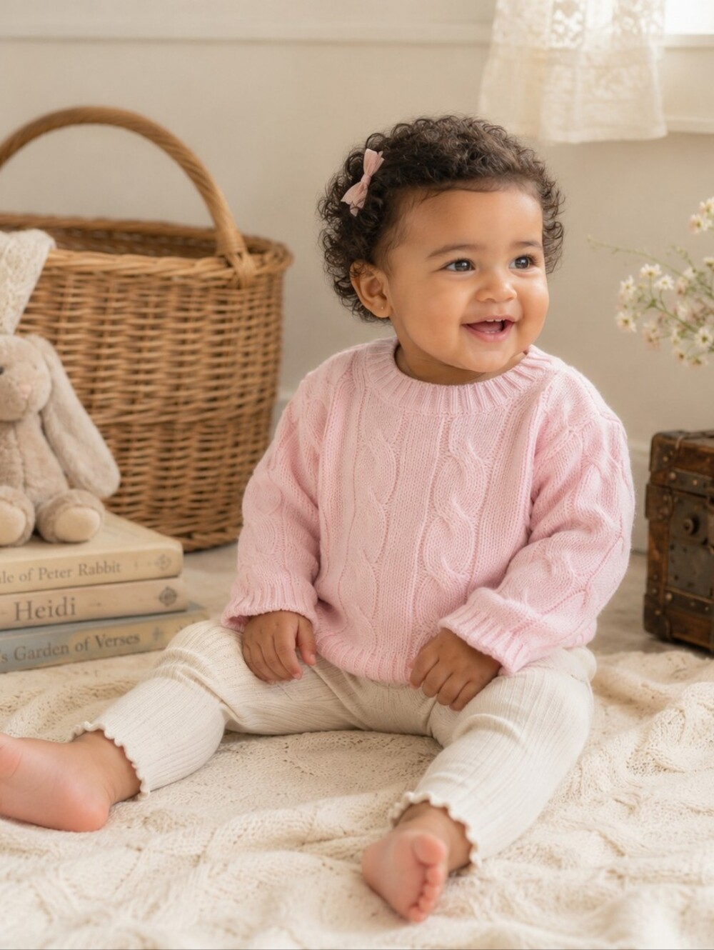 TBBC Crawford Crewneck Sweater Palm Beach Pink Girls 18-24M NWT
